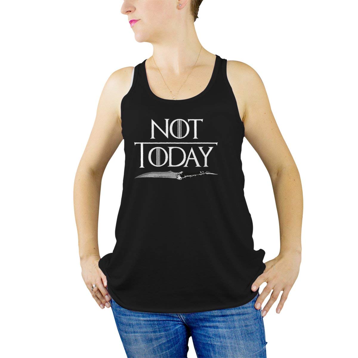 Arya Stark 'Not Today' Women's Tank Top - Game of Thrones Inspired Casual Wear for Fans & Cosplay