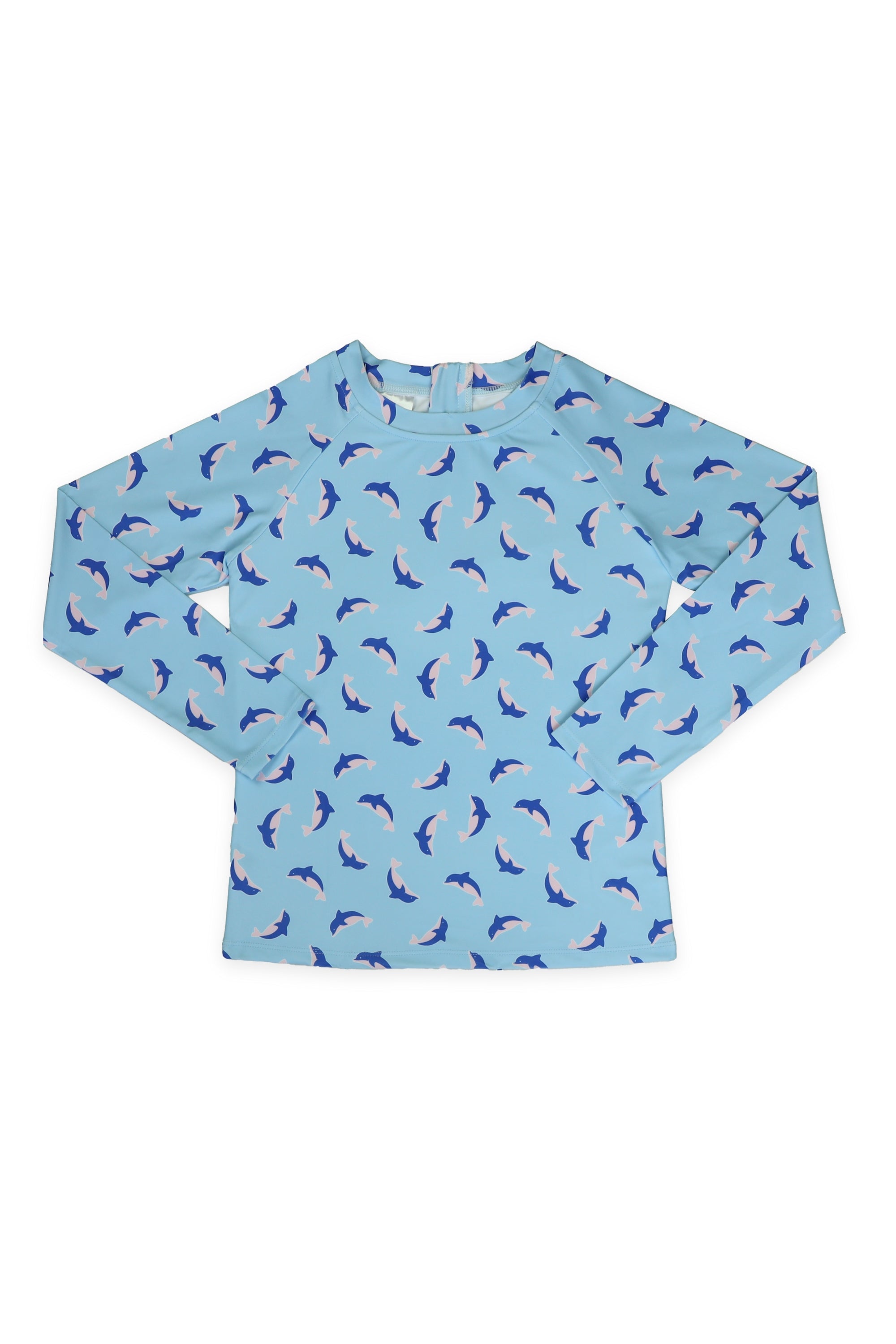 Waikiki Kids Unisex UPF 50+ Sun Protection Rash Guard with Dolphin Print - Perfect for Beach, Swimming & Outdoor Activities
