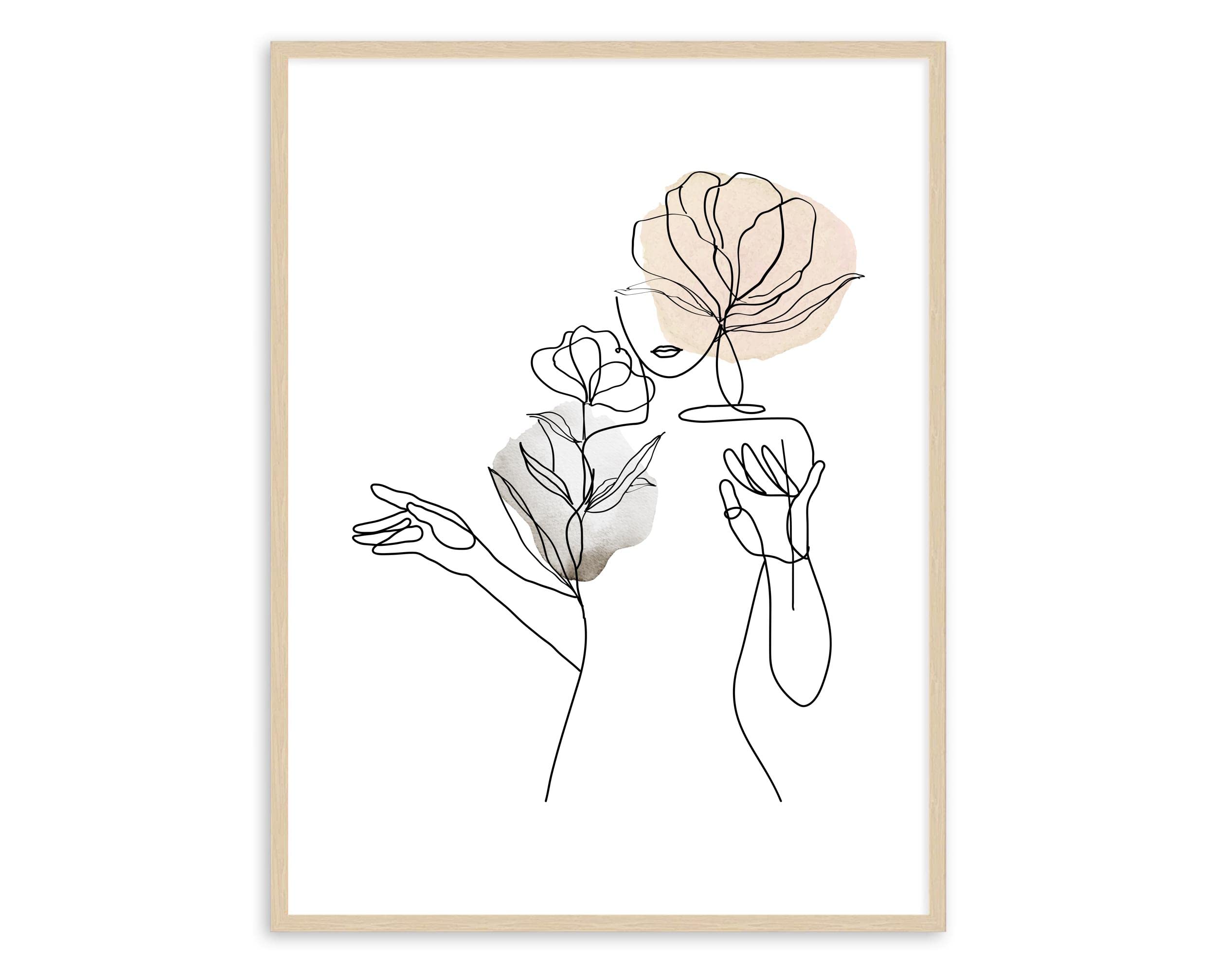 Minimalist Line Art Wall Decor - Abstract Nude Woman Body Sketch Poster, Modern Aesthetic Art Print for Bedroom, Bathroom, Living Room (12