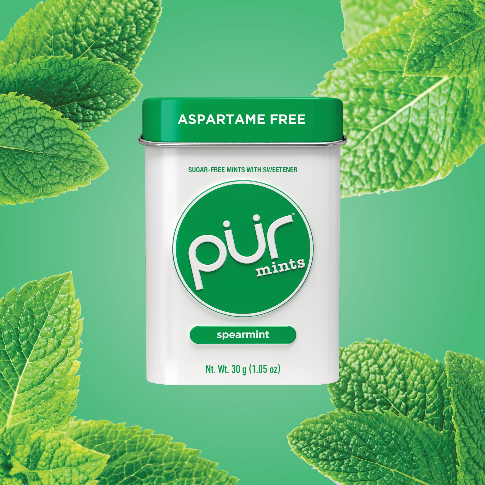 Sugar-Free Xylitol Mints | Aspartame-Free, Vegan, Gluten-Free & Keto Friendly Natural Spearmint Breath Mints - 30 Count (Pack of 2) | Fresh Breath Solution for Office, Travel & After Meals