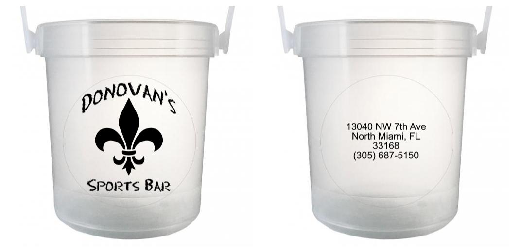 32 oz Plastic Rum Buckets with Custom Sticker - Bulk Party Cups for Cocktails, Margaritas & Mixed Drinks - Perfect for Beach Parties, Tailgates & Summer Gatherings