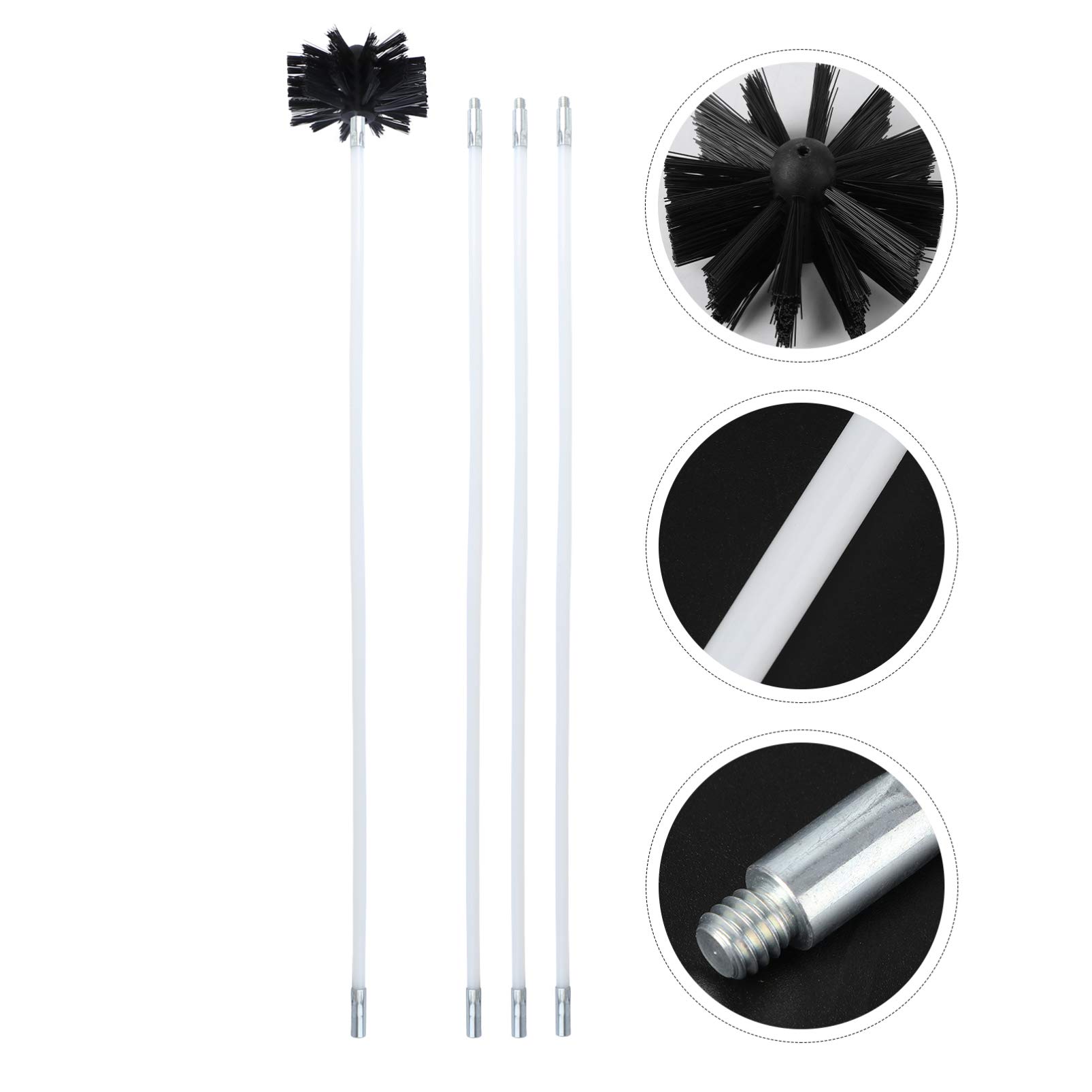 Cabilock Dryer Vent Cleaning Kit - 6-Piece Duct Brush Set with Lint Remover & Chimney Brush - Ideal for Dryer Duct, Vent, and Chimney Cleaning - Perfect for Home Laundry Room & HVAC Maintenance