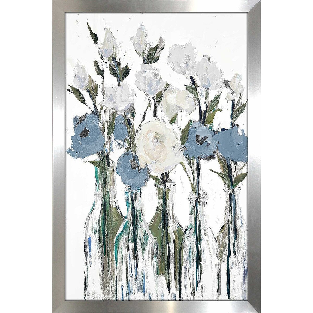 Romantic Blossoms Blue Floral Print Acrylic Wall Art - Perfect for Living Room, Bedroom, and Office Decor
