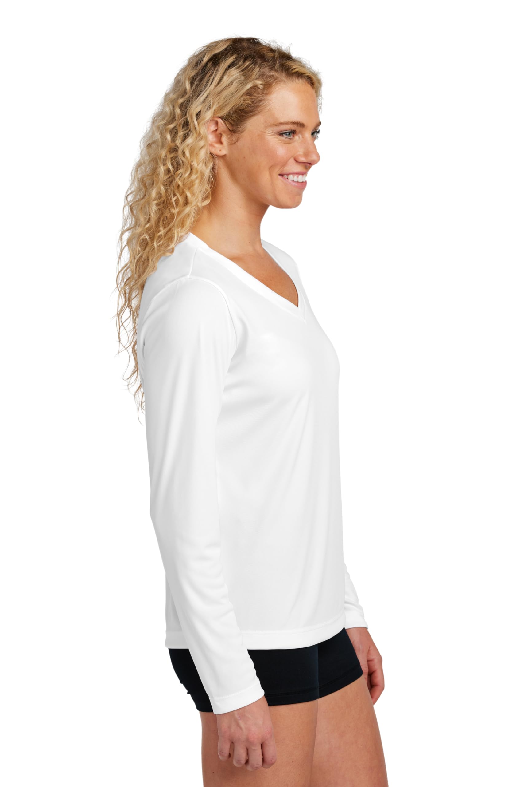 Women's V-Neck Workout Tops - Long Sleeve Gym Shirts for Yoga & Running
