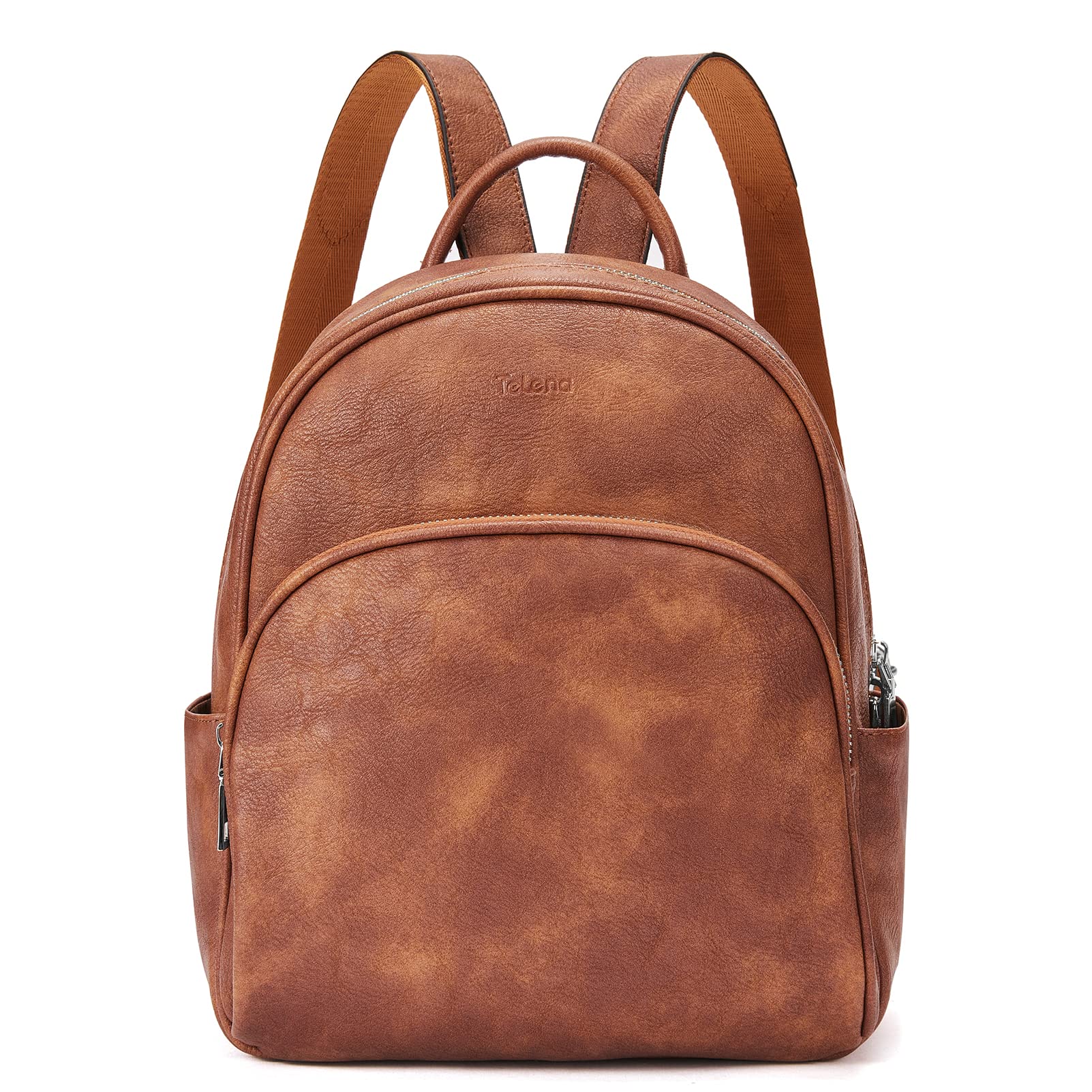 Telena Small Leather Backpack Purse for Women & Girls - Cute Mini Travel Shoulder Bag for School, Work, Shopping & Daily Use