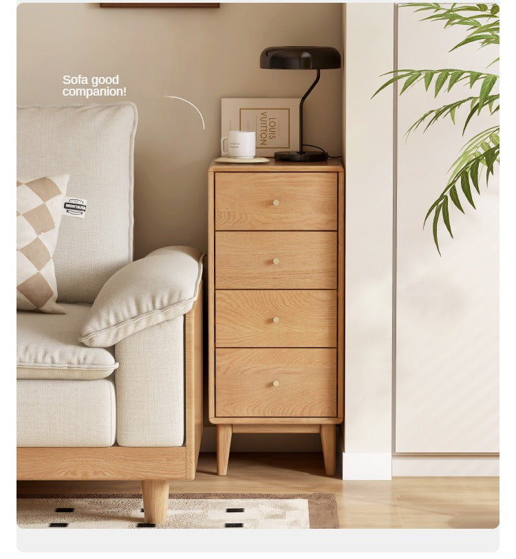 Solid Oak & Beech Wood Chest of Drawers - 5-Drawer Storage Cabinet with Multi-Functional Design for Bedroom, Living Room, and Office Organization