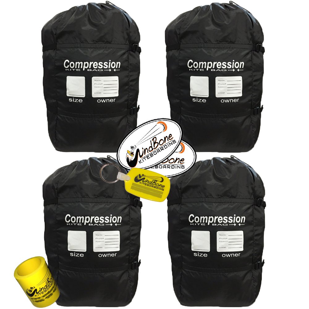 PKS Kite Compression Storage Travel Bag - Single & Multi Pack Bundles with WindBone Kite Accessories (Keychain & Can Holder) - Perfect for Beach Trips, Outdoor Adventures & Kite Enthusiasts