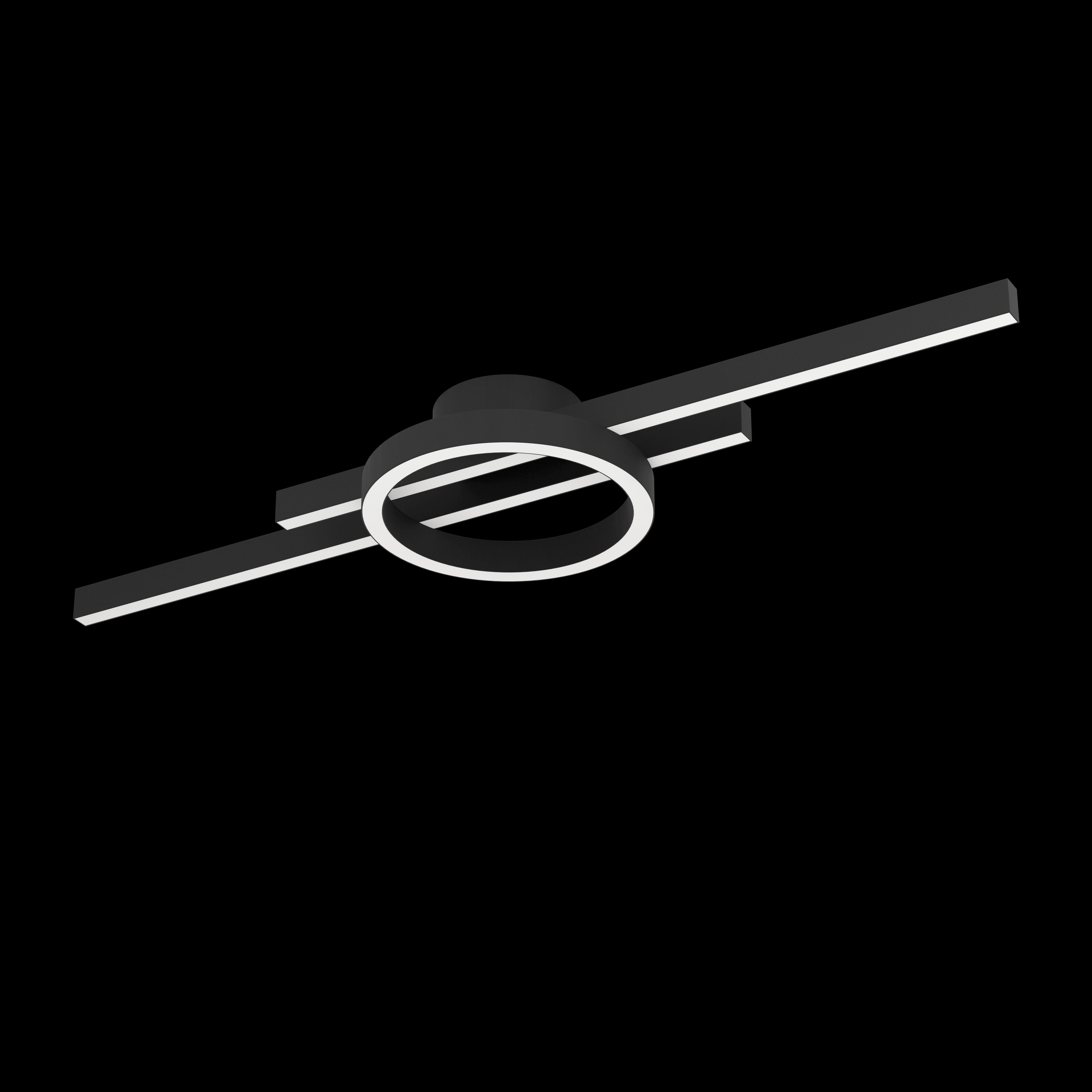 Eglo Amandolo Black LED Flush Mount Ceiling Light Fixture - Modern Dimmable Lighting for Bedroom, Kitchen, Hallway & Living Room