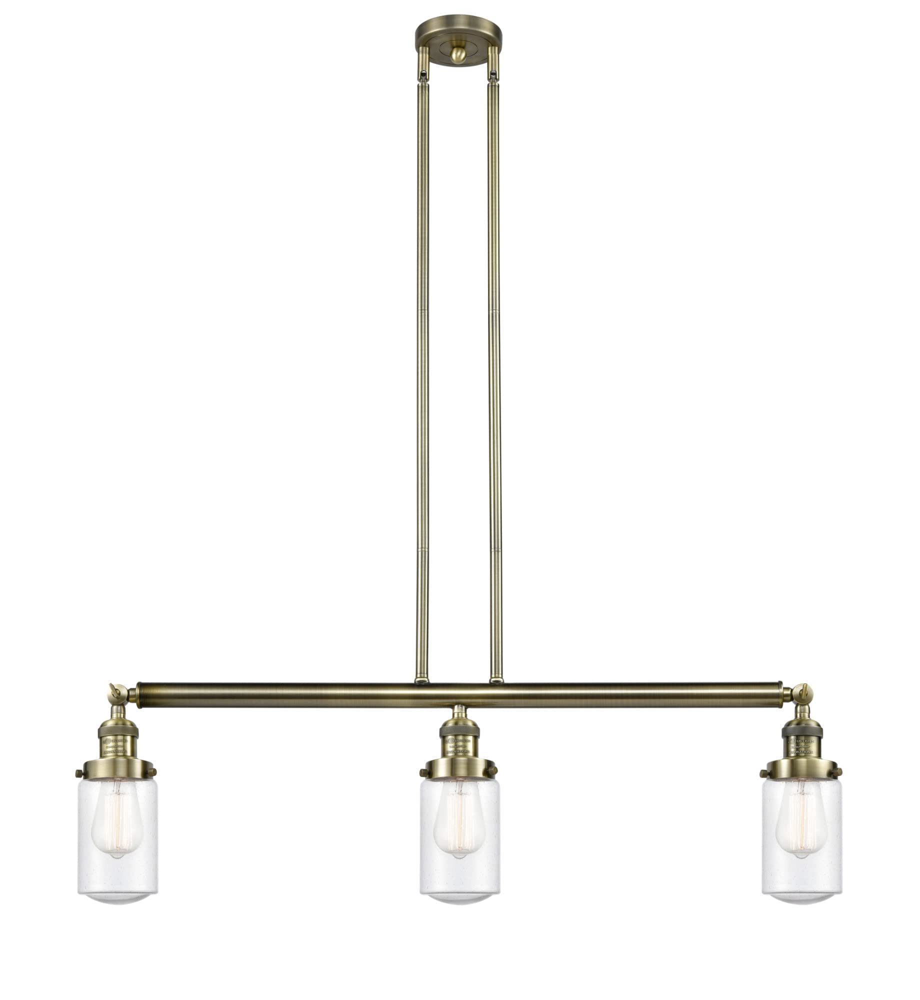 Dover 3-Light Island Pendant Light Fixture in Antique Brass - Modern Kitchen Lighting for Dining Room, Bar Counter & Farmhouse Decor