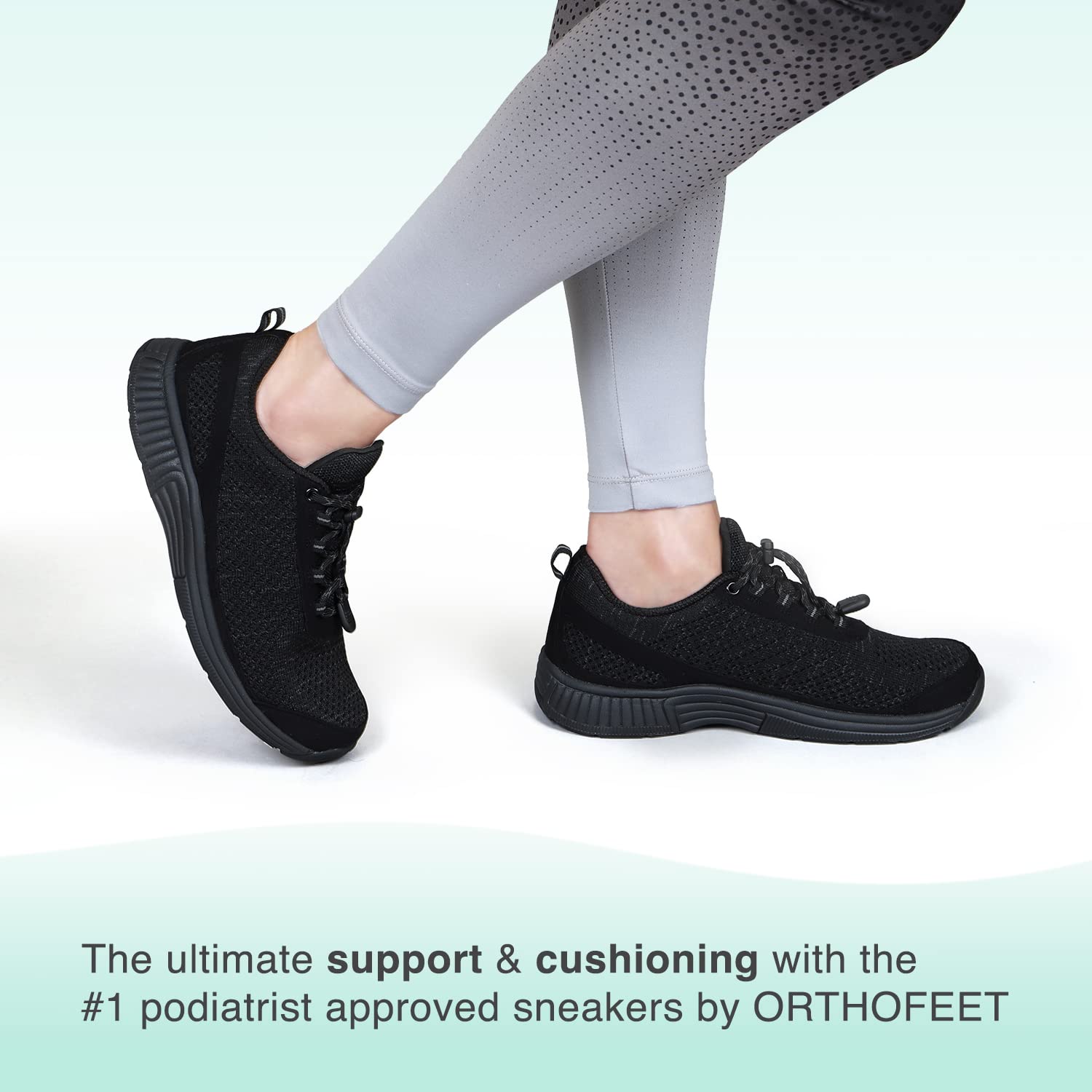 Orthofeet Women's Comfortable Orthopedic Sneakers for Foot Pain Relief - Breathable Knit Tie-Less Walking Shoes (Coral) - Ideal for Plantar Fasciitis, Diabetes & Arthritis Comfort