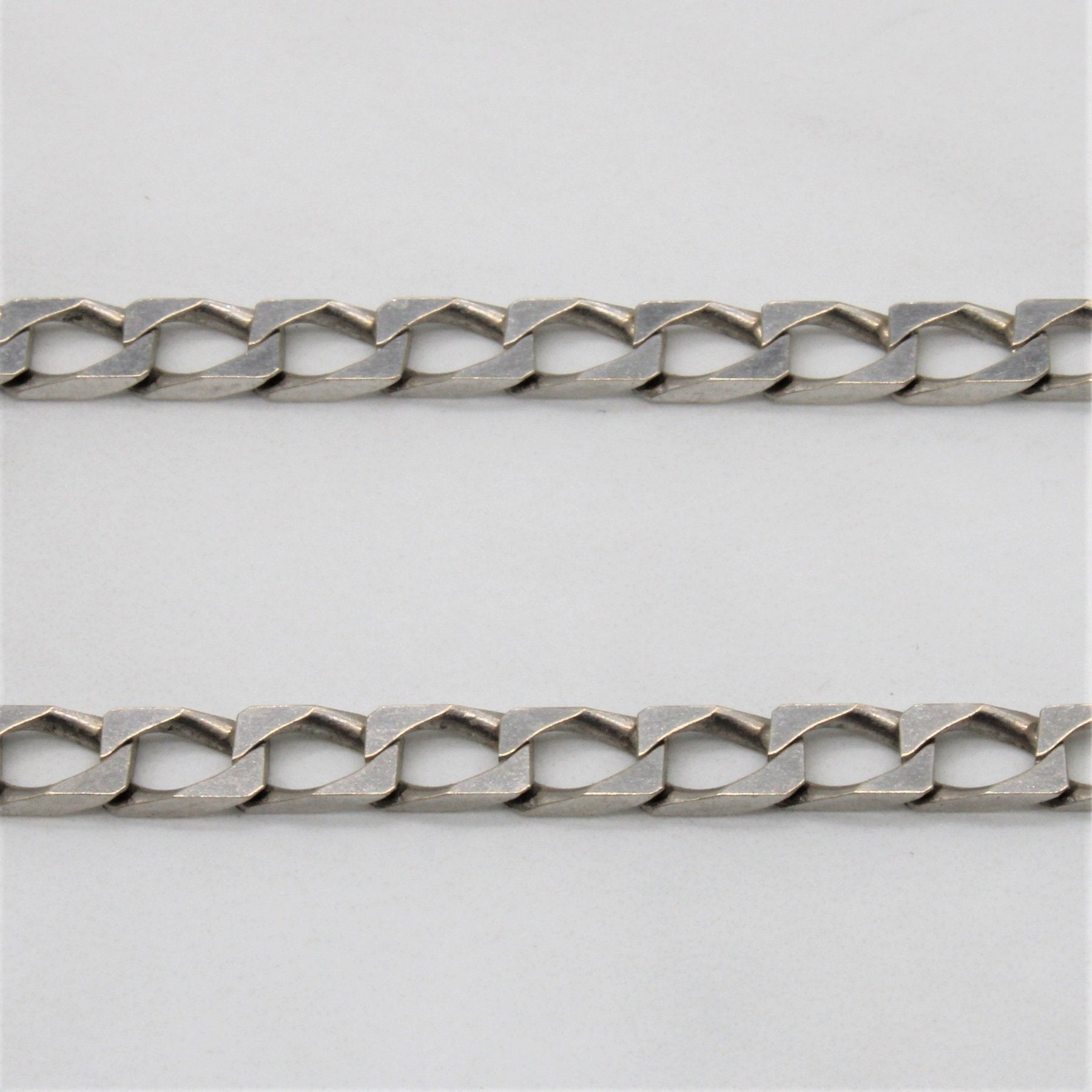 10K White Gold Cuban Link Chain Necklace 22