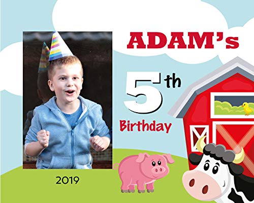 VictoryStore Custom Barnwood Birthday Picture Frame for 4x6 Photos - Perfect for Farm-Themed Birthday Parties, Baby Showers & Rustic Home Decor