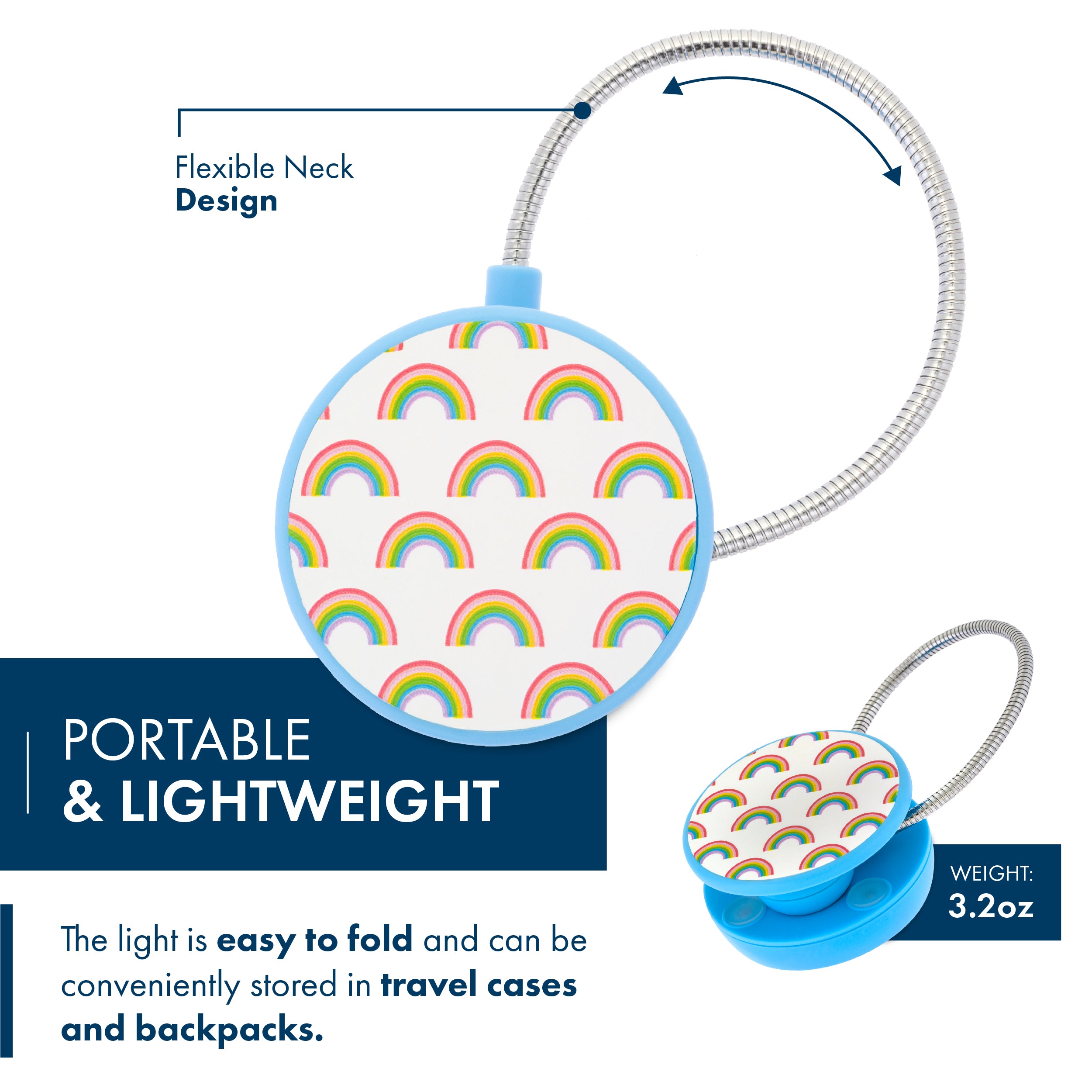Dabney Lee Rechargeable LED Book Light for Reading in Bed - Adjustable Brightness, Eye Protection, Perfect for Night Reading, Studying, and Travel