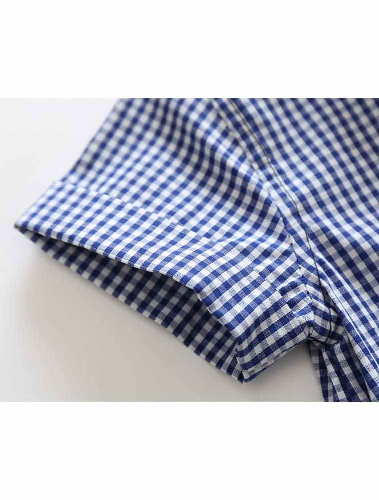 Adorable Baby Boys' Cotton Plaid Romper with Stitching - Soft & Comfortable for Playtime, Outings & Photo Shoots