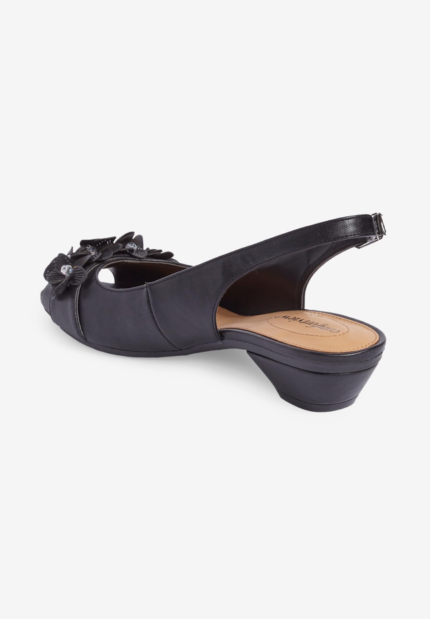 Comfortview Women's Wide Width The Rider Slingback Shoes - Comfortable & Stylish Slingback Heels for Work, Office & Casual Outfits