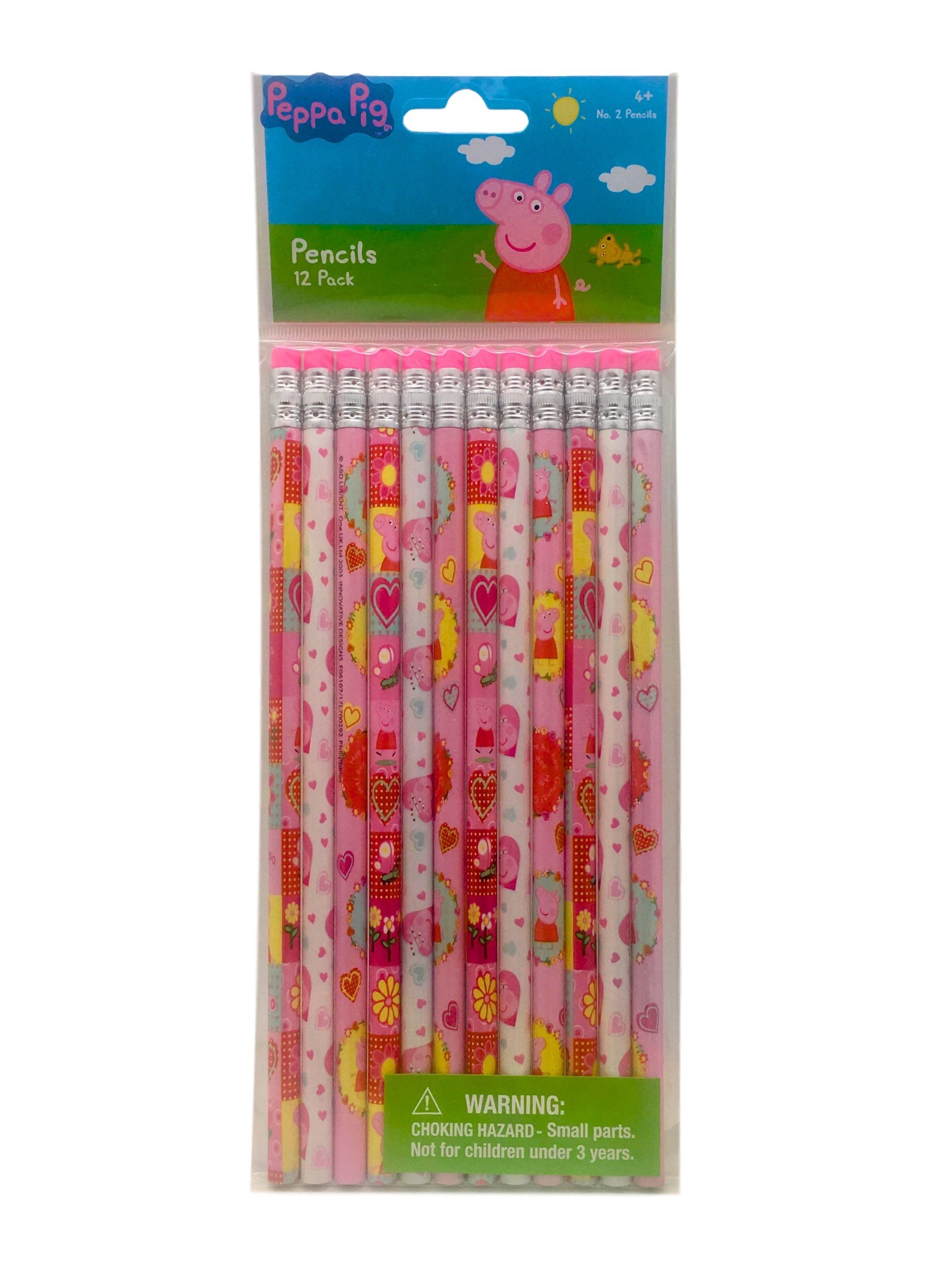 Peppa Pig School Pencils Set - 24 Count Fun Cartoon Character Pencils for Kids Writing & Drawing - Perfect for Classroom, Homework, and Art Projects