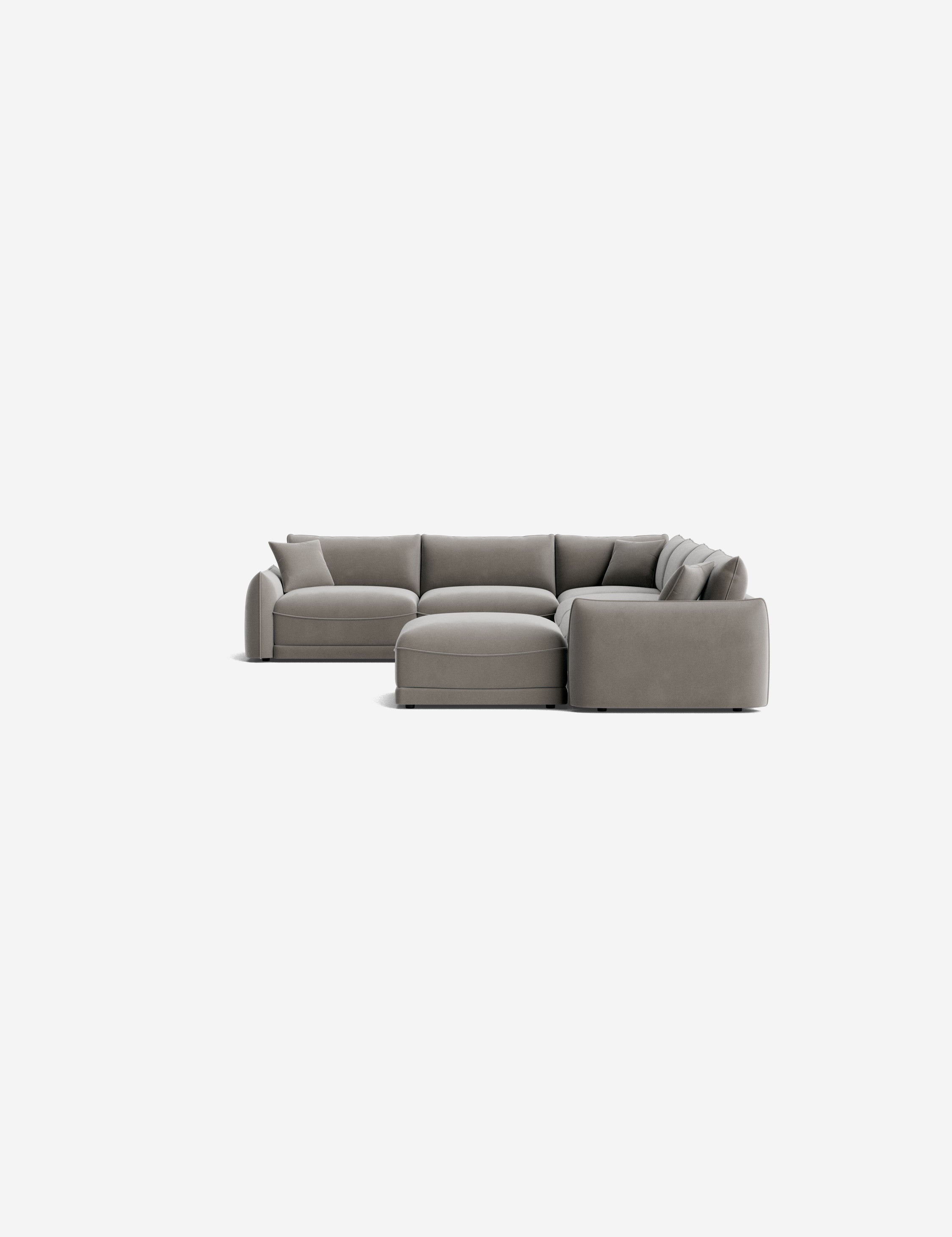 Balmer Modular Corner Sectional Sofa with Ottoman - Modern L-Shaped Couch Set for Living Room, Lounge & Family Room - Comfortable Reversible Chaise & Storage Ottoman