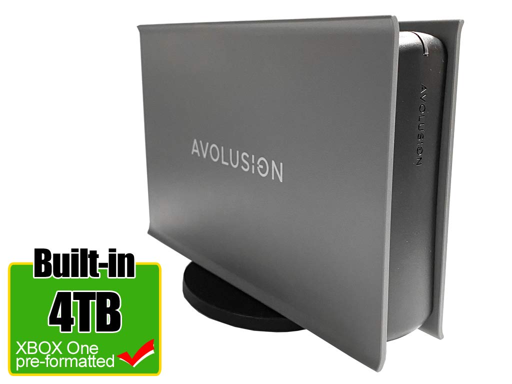 Avolusion PRO-5X Series 4TB USB 3.0 External Hard Drive for Xbox One Original/S/X - High-Speed Gaming Storage (Renewed, Grey) - Perfect for Game Backups & Expanding Console Storage
