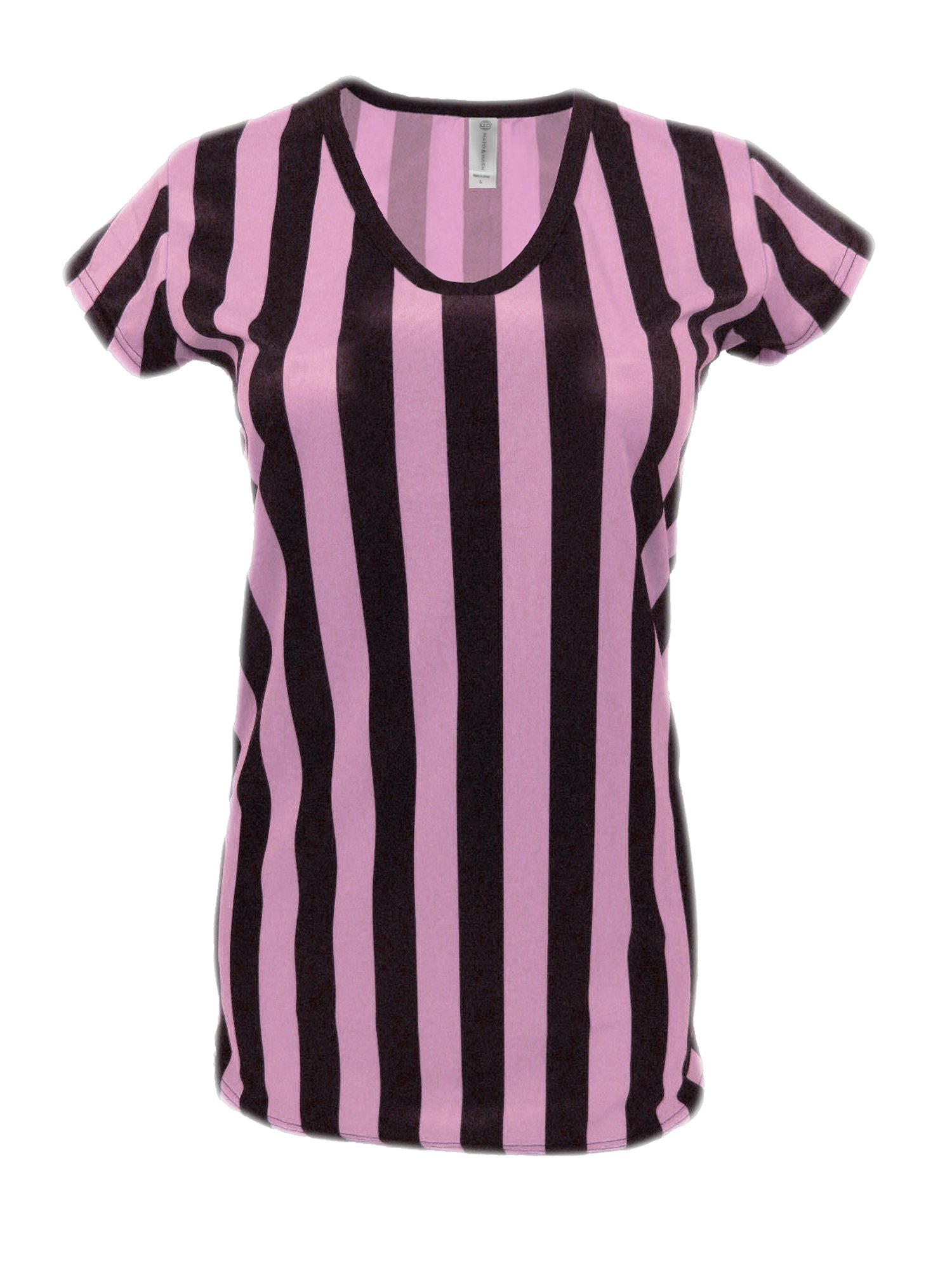 Women's Referee V-Neck Striped Shirt - Official Soccer Referee Uniform for Halloween Costume & Sports Games