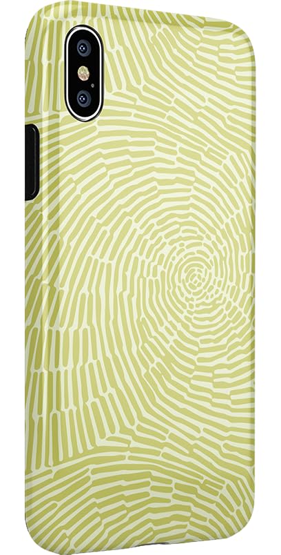 Casely iPhone X/XS Case - Geometric Tea Green Swirl Design | Slim Protective Phone Cover for iPhone X & XS | Perfect for Everyday Use, Work & Travel