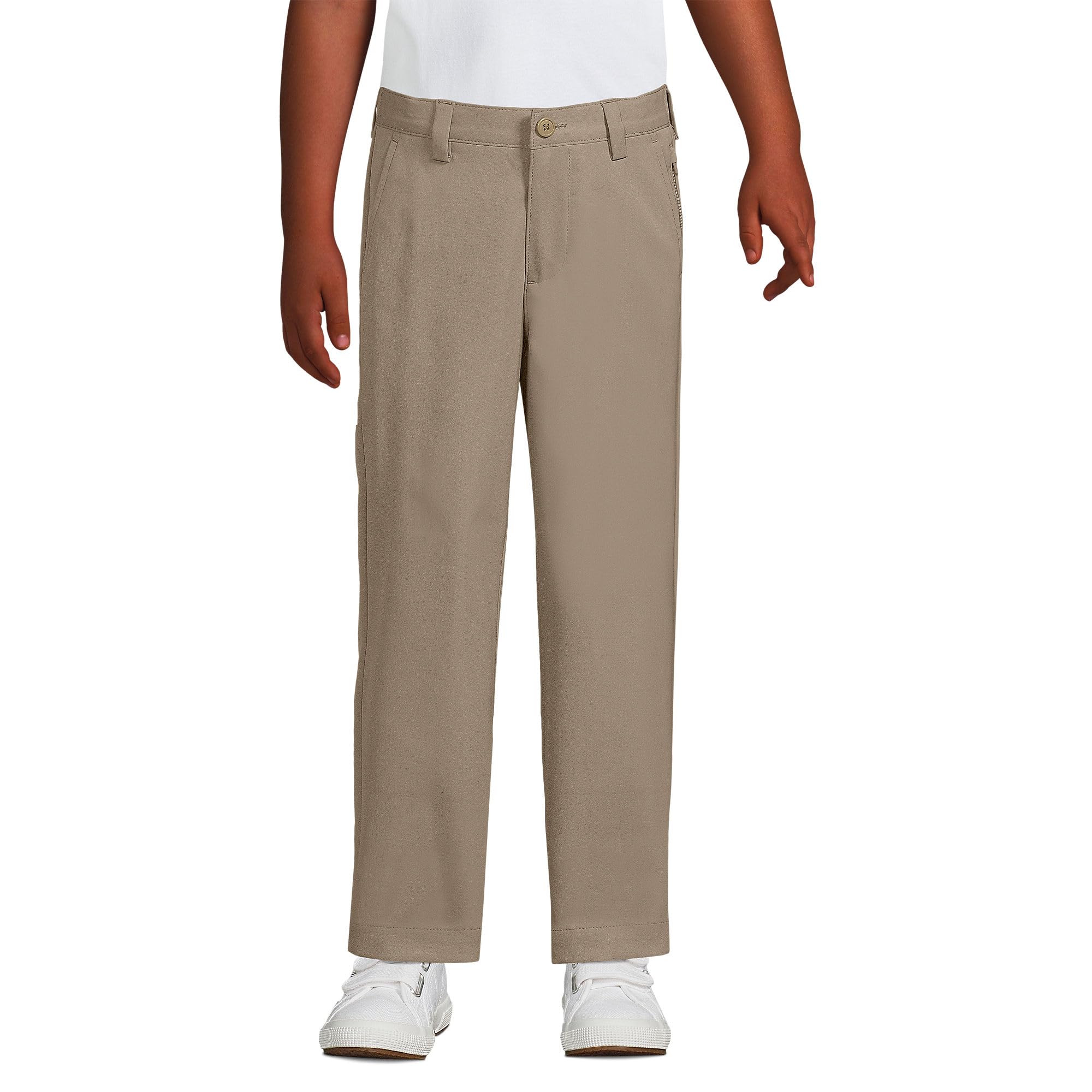 Lands' End Boys Iron Knee Active Chino Pants - Durable Kids' Casual & School Pants for Play, Learning & Everyday Adventures