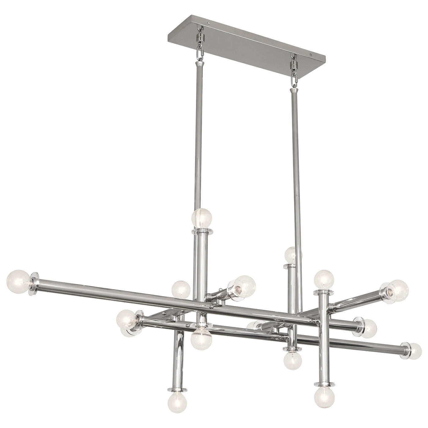 Milano Linear Chandelier - Modern 6-Light LED Pendant Lighting Fixture for Dining Room, Kitchen Island & Living Room Decor