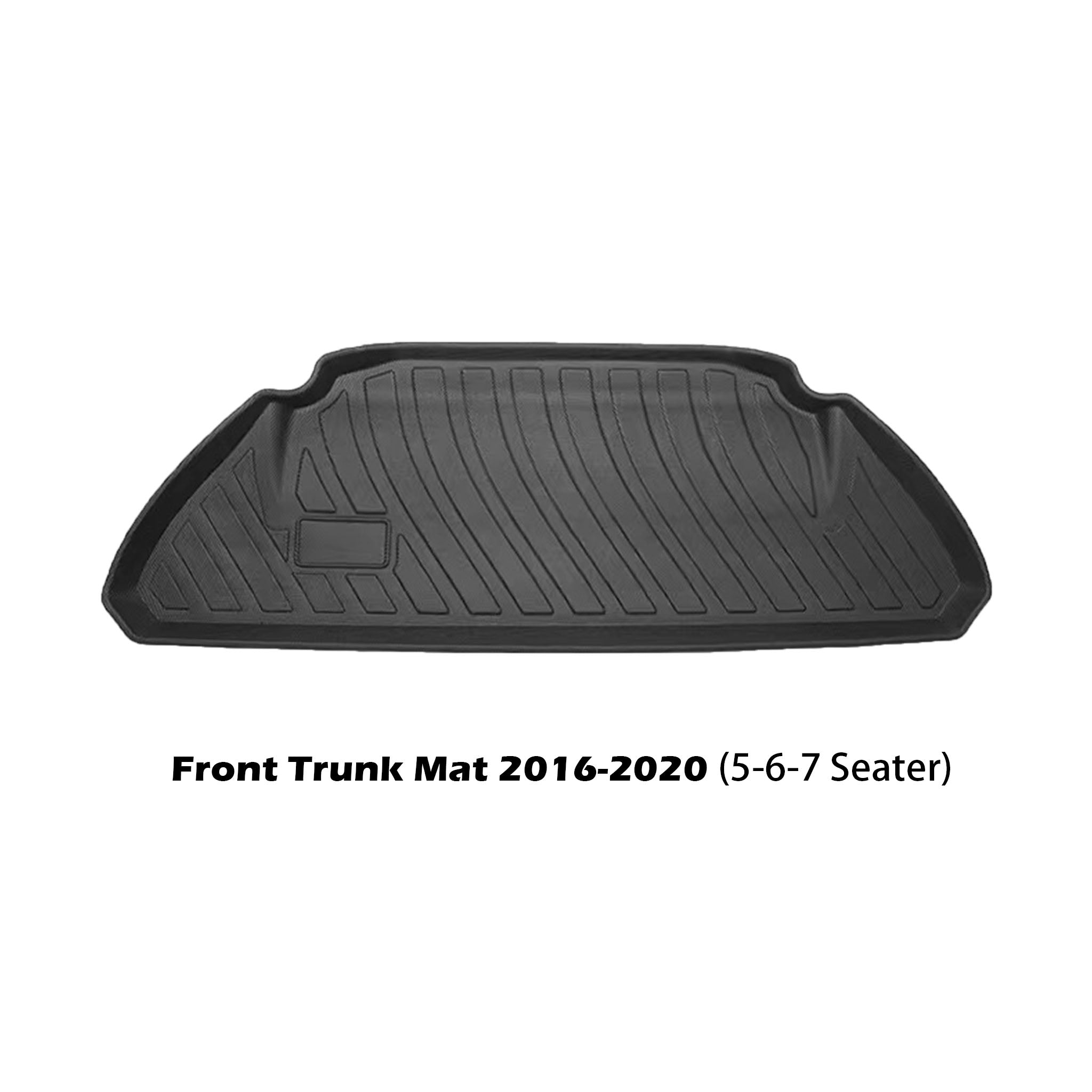 Tesla Model X Front & Rear Trunk Mats + Rear Trunk Well Liner (2016-2025) - All-Weather Protection for Cargo & Storage Areas