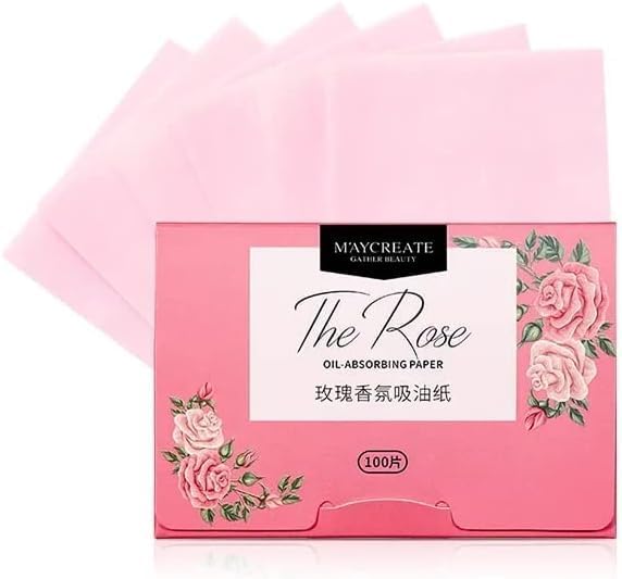 CLOSAL® Oil Blotting Sheets for Face - 100pcs Bamboo Charcoal & Green Tea Oil Absorbing Papers | Natural, Oil-Free Skin | Perfect for Oily Skin, Makeup Touch-Ups & On-the-Go Shine Control (Rose Pink, 100 Sheets)