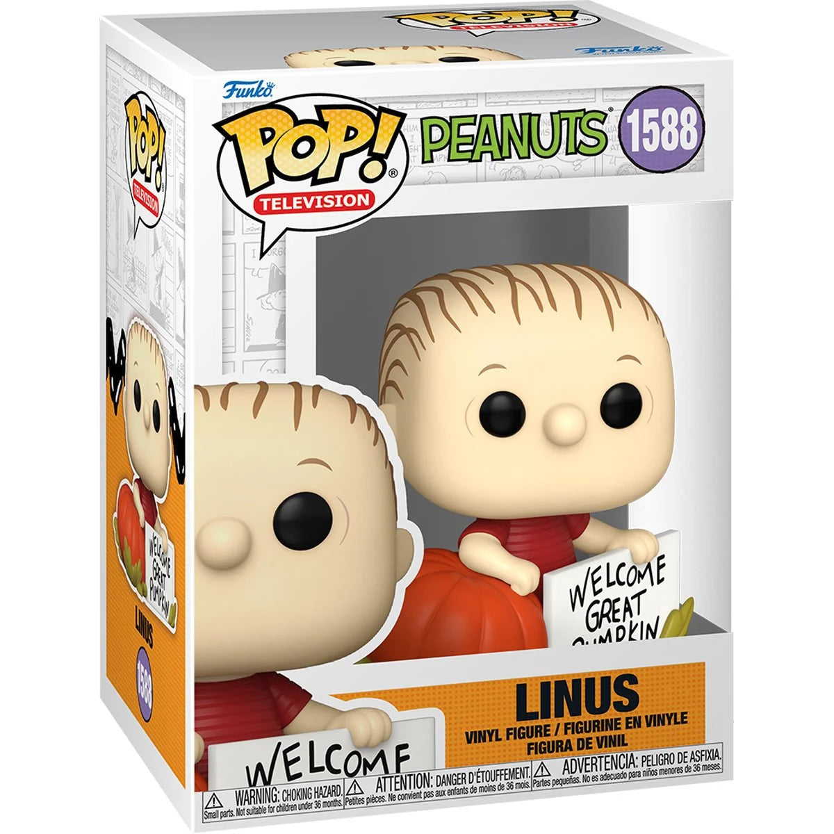 Funko Pop! Vinyl Figure #1588 - It's the Great Pumpkin Charlie Brown Linus | Collectible Peanuts Halloween Decor & Gift for Fans