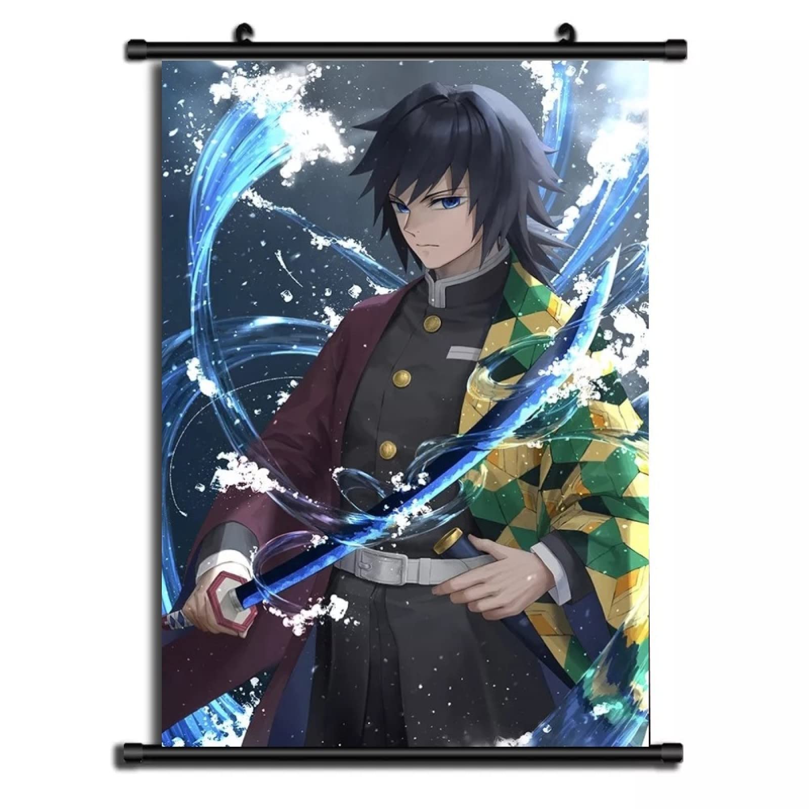 Demon Slayer Kimetsu No Yaiba Tomioka Giyuu Anime Wall Scroll Poster - Canvas Painting Wall Art Decor for Bedroom, Living Room & Office - Hanging Poster Picture by GAYILA