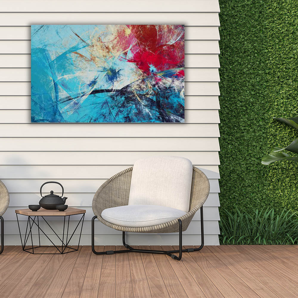Abstract Blue & Red Wall Art Canvas Painting - Modern Home Decor for Living Room, Bedroom & Office - Perfect Gift for Housewarming & Holidays