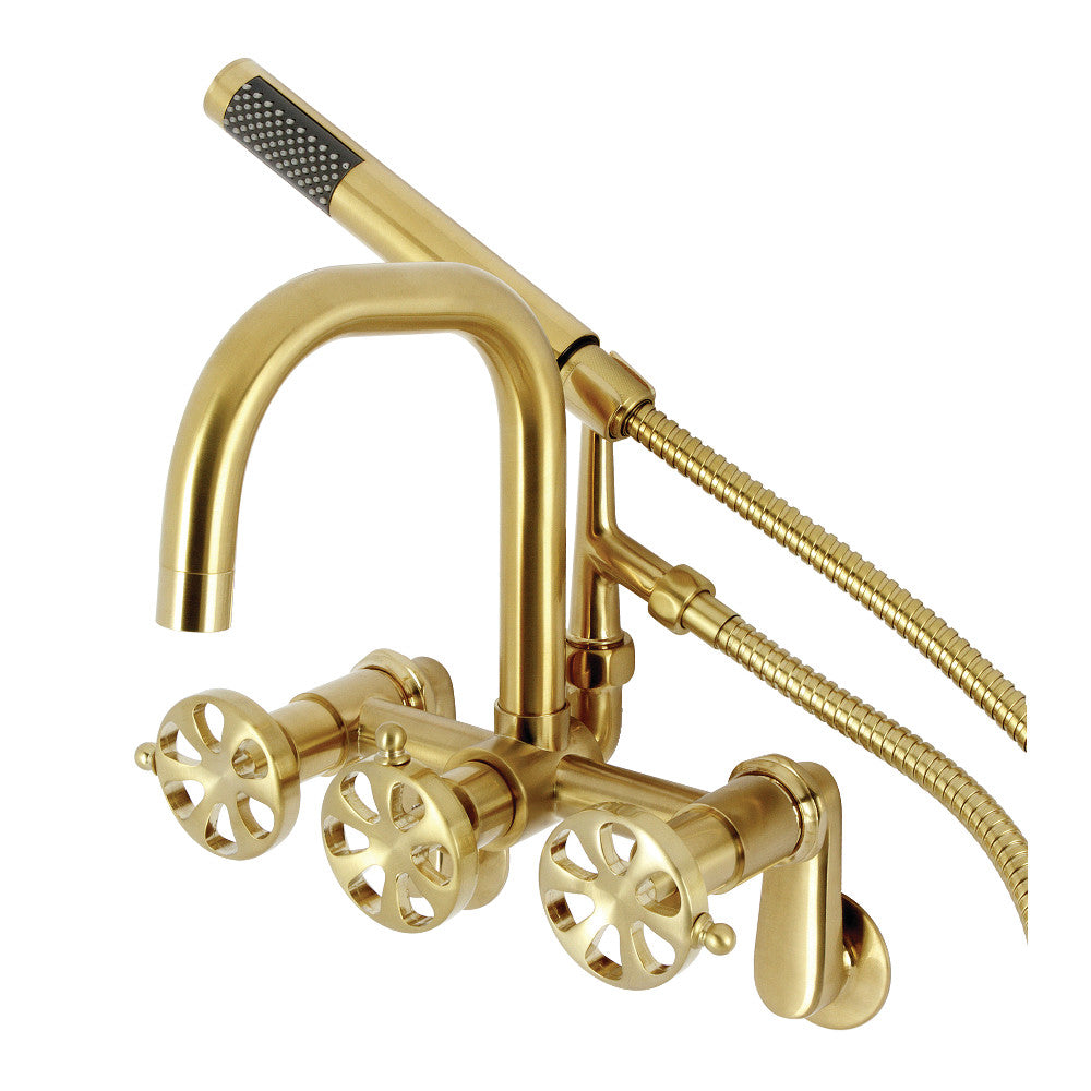 Kingston Brass AE8450RX Belknap Wall Mount Clawfoot Tub Faucet - Vintage Style Bathroom Fixture for Clawfoot Bathtubs - Perfect for Bathroom Renovation & Luxury Spa Experience