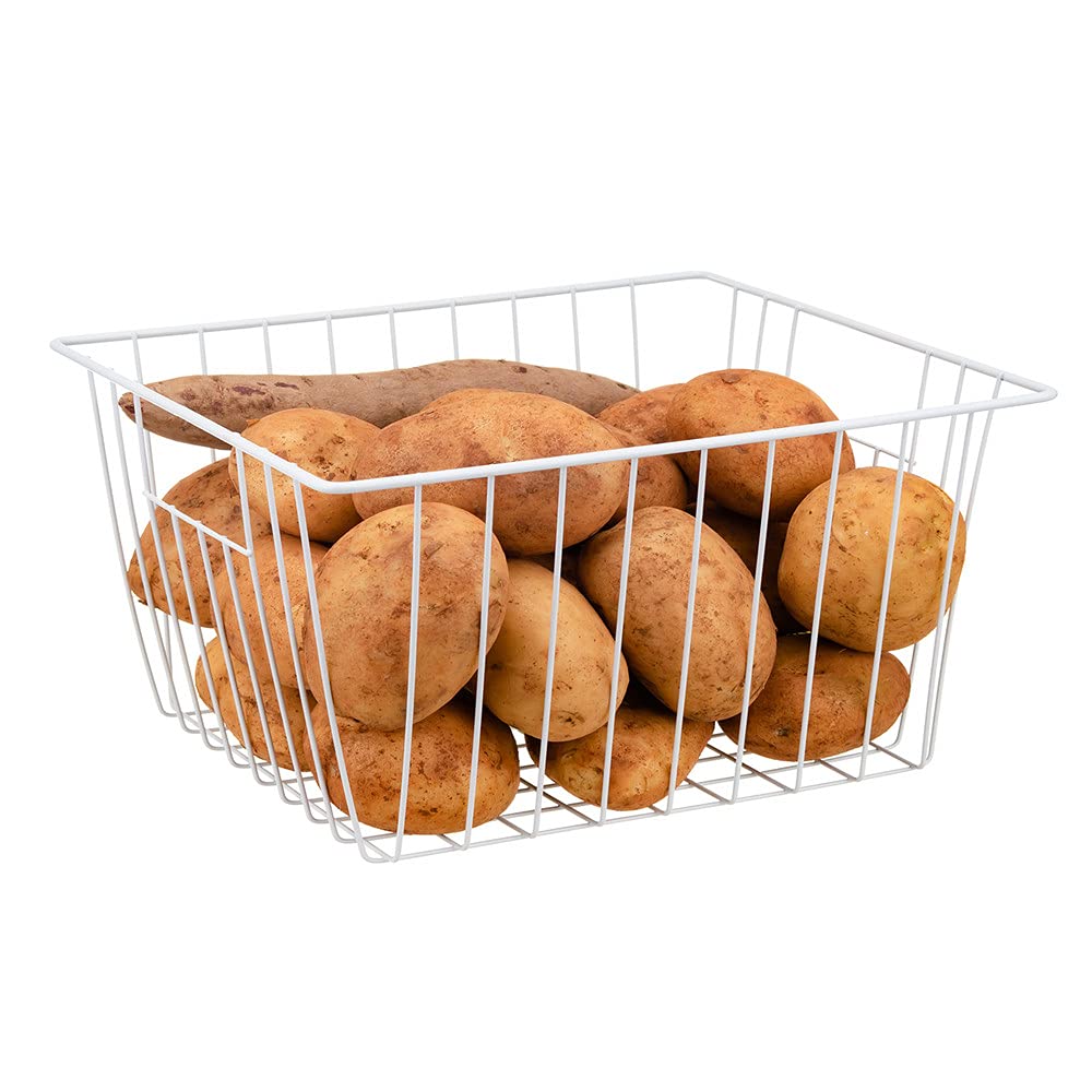 Freezer Storage Organizer Baskets with Built-in Handles - Refrigerator & Chest Organizer for Kitchen Cabinets, Pantry, Closets & Bedroom Storage - Perfect for Food, Snacks & Household Item Organization