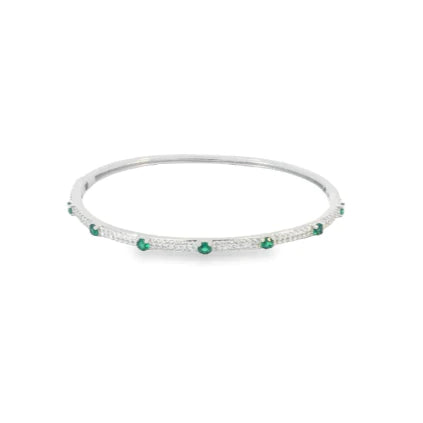 Elegant Thin Pavé Station Stone Bangle Bracelet for Women - Perfect for Everyday Wear, Parties & Special Occasions