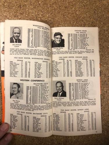 1965 Dick Butkus Autographed Football Handbook & Schedules with JSA Certification - Rare NFL Memorabilia for Collectors and Sports Fans - Perfect for Display in Man Caves, Sports Bars, and Memorabilia Collections