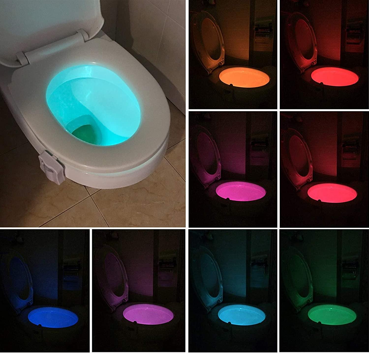 Smart Motion Sensor LED Toilet Seat Night Light - 8 Color Changing, Automatic Bathroom Lighting for Safety & Convenience - Perfect for Nighttime Bathroom Visits, Kids & Elderly Safety