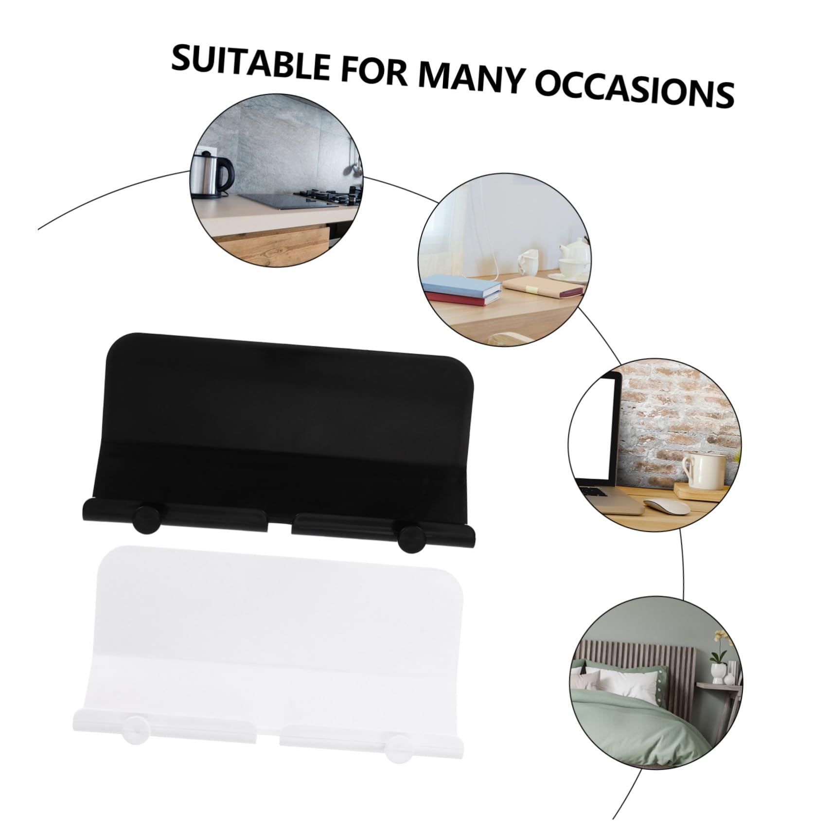 UKCOCO 6-Pack Adhesive Wall Mount Phone Holder - Universal Smartphone Bracket, ABS Plastic Phone Storage Rack for Home, Office, Kitchen & Bathroom Organization