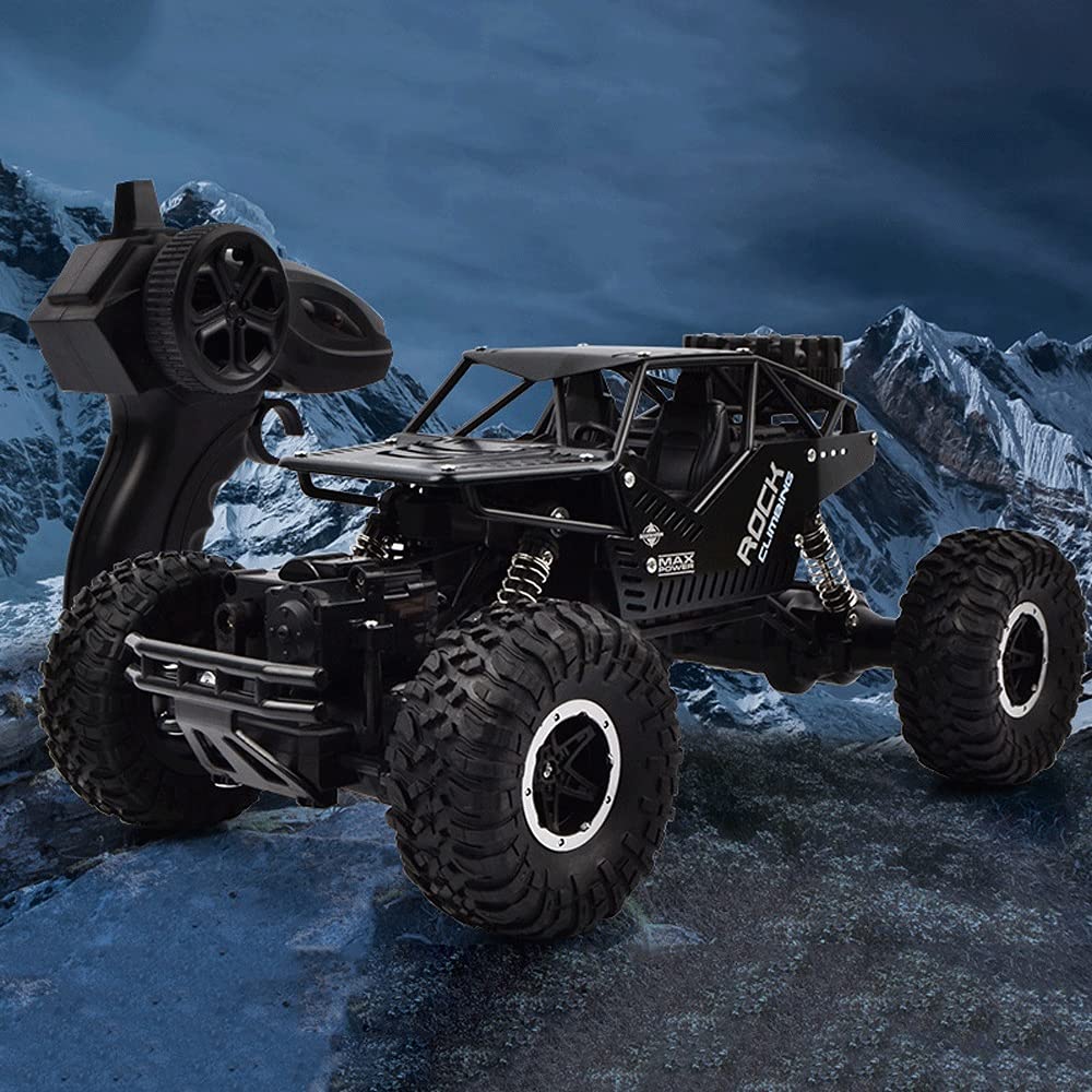 1:16 Remote Control Car 4WD Off-Road RC Crawler Truck - High Speed Climbing Vehicle Toy for Boys & Girls Ages 6-12 | Durable All-Terrain RC Car for Outdoor Play, Backyard Adventures & Off-Road Racing (Includes 3 Batteries)