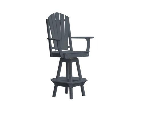 A & L Furniture Adirondack Swivel Bar Chair with Arms - Outdoor Patio, Poolside & Garden Seating for Relaxing & Entertaining