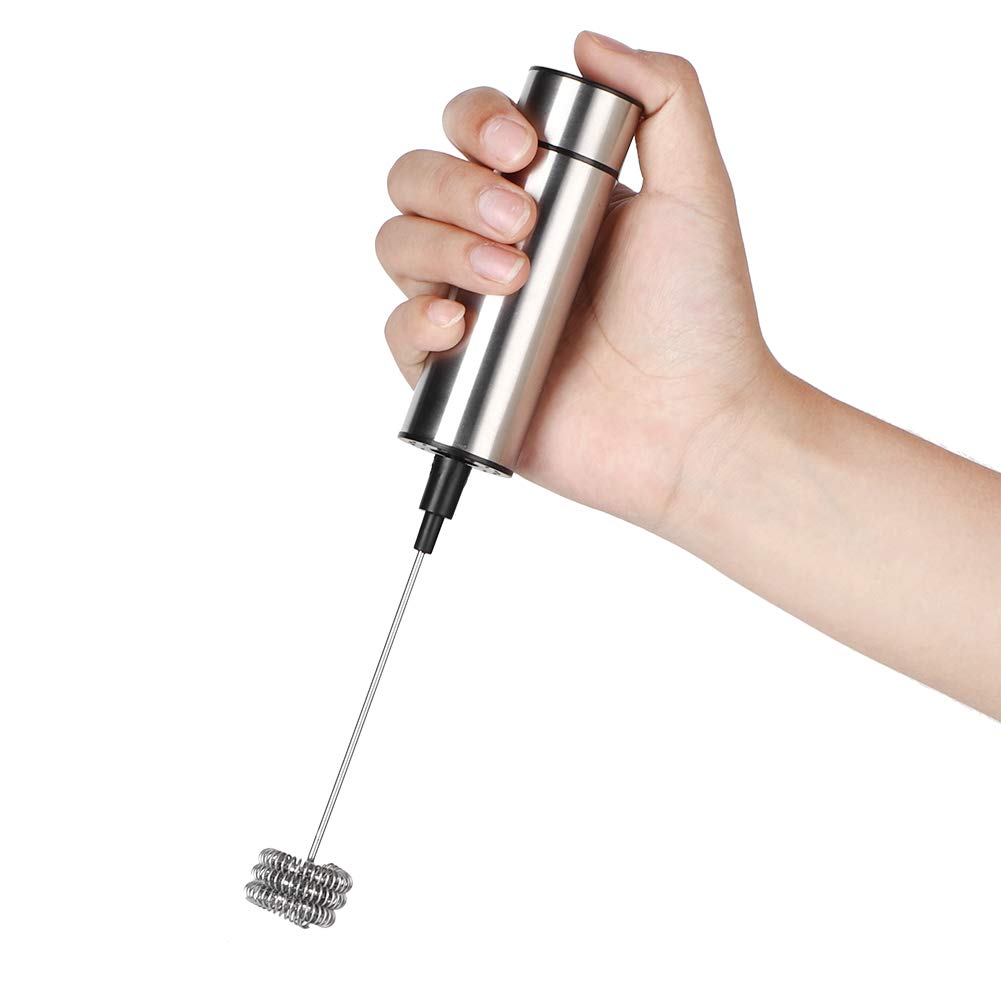 Electric Milk Frother & Stirrer - Stainless Steel Handheld Mixer for Coffee, Chocolate, Eggs - Perfect for Lattes, Hot Cocoa, Baking & Kitchen Use