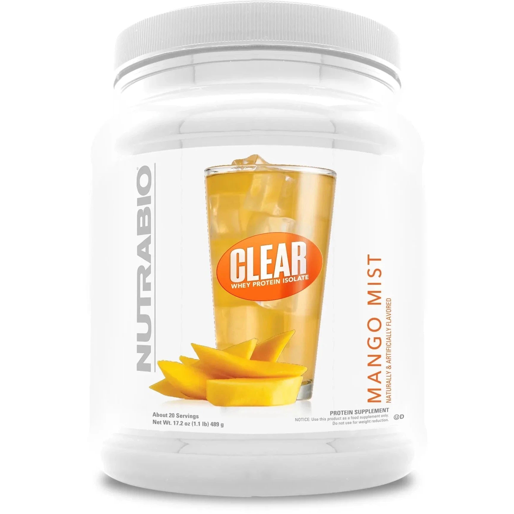 NutraBio CLEAR Whey Protein Isolate Powder - Low Calorie, Lactose Free, Refreshing Fruit Flavors for Post-Workout Recovery, Muscle Growth & Weight Loss - Perfect for Gym, Home Workouts & Healthy Lifestyle