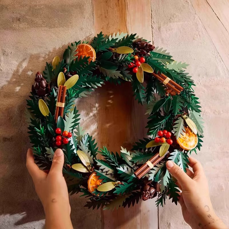 1194 Pcs Christmas Wreath Kit - DIY Holiday Decorations for Front Door, Window & Wall - Artificial Pine Garland with Berries & Bows for Xmas Tree, Mantel & Party Decor