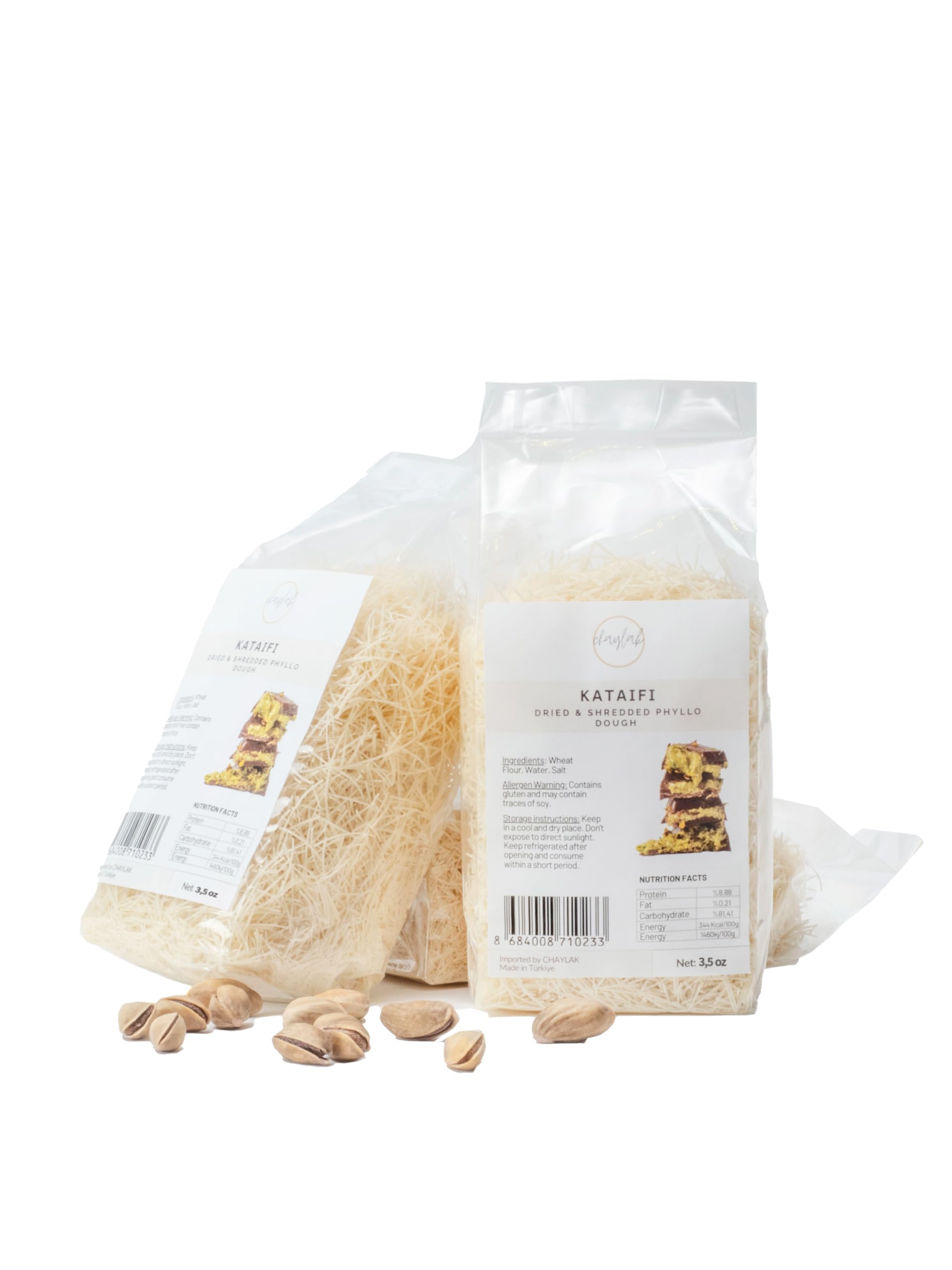 Kataifi Shredded Fillo Dough - 3.5 oz | Authentic Middle Eastern Knafeh & Baklava Ingredient | Perfect for Dubai Chocolate Bar, Pistachio Rolls & Kadayif Desserts | Dried Phyllo Dough for Baking & Sweet Treats