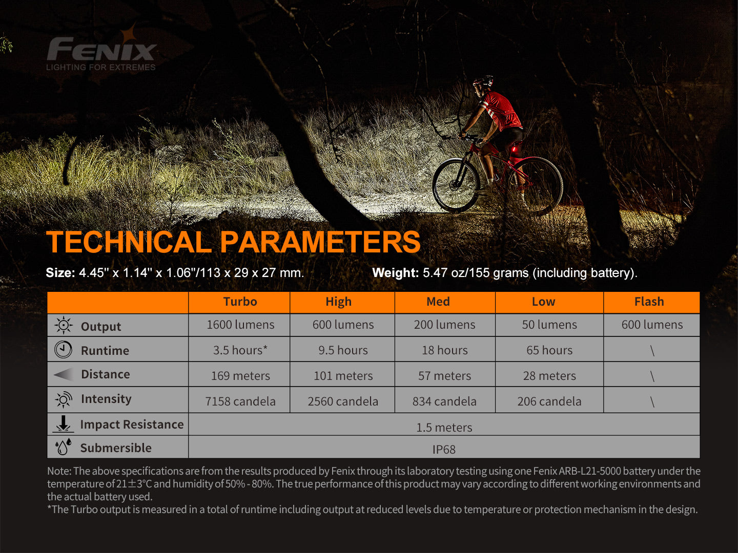 Fenix BC26R 1600 Lumen USB-C Rechargeable Bike Light with BC05R V2 Free Gift - Perfect for Night Cycling, Mountain Biking & Commuting