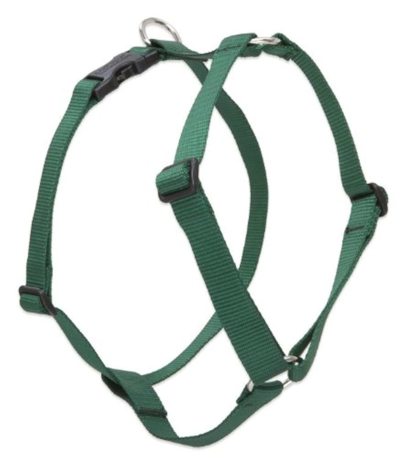 LupinePet 1 Inch Green 20-32 Inch Adjustable Roman Style Dog Harness - Perfect for Walking, Training & Outdoor Adventures