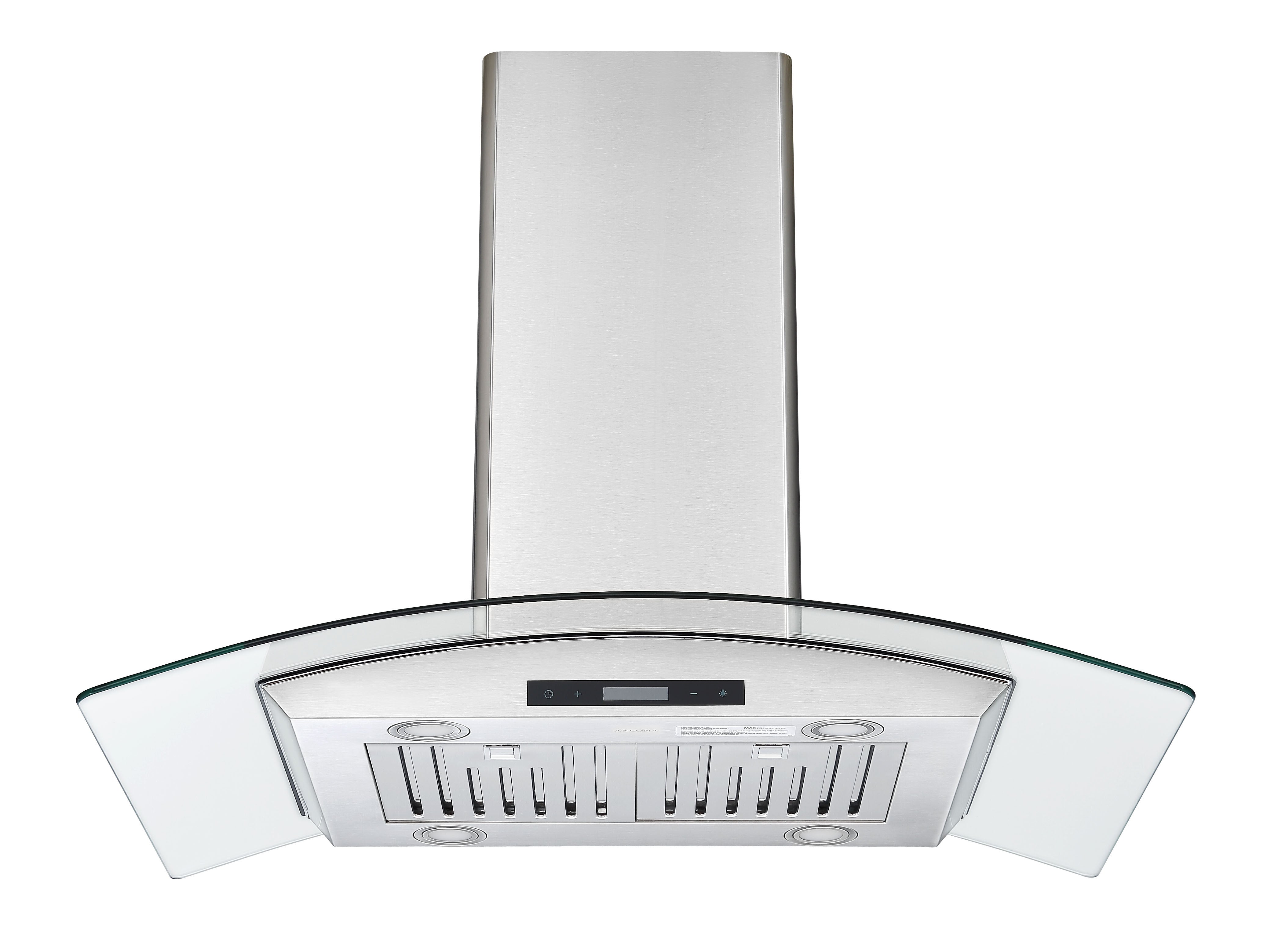 IGCB636 36-Inch Stainless Steel Island Glass Range Hood - Modern Kitchen Ventilation for Open-Concept Homes & Gourmet Cooking