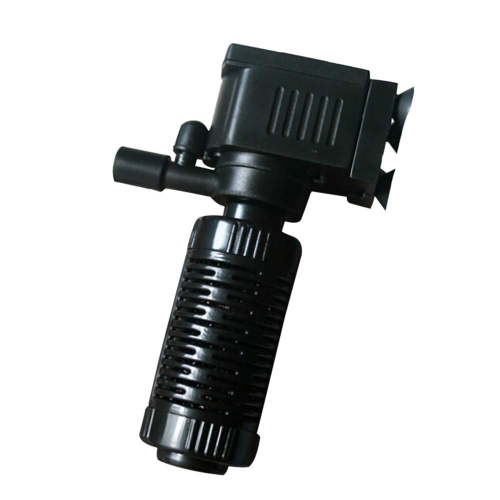 3-in-1 Submersible Aquarium Filter Pump with Oxygenation for Fish Tank & Pond | Internal Water Filter for Freshwater/Saltwater Aquariums | Perfect for Home, Office & Garden Fish Keeping (Black)