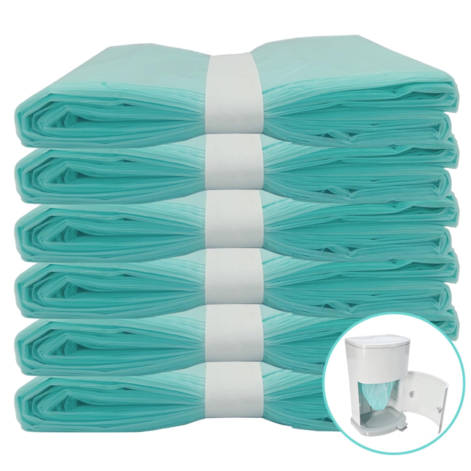6 Pack Adult Diaper Disposal Liner Refills - Compatible with Janibell Akord 280 Slim Diaper Pail & Incontinence Waste System (Fits Akord Slim Models Only) - Odor Control Disposal Bags for Home, Hospital & Senior Care Facilities