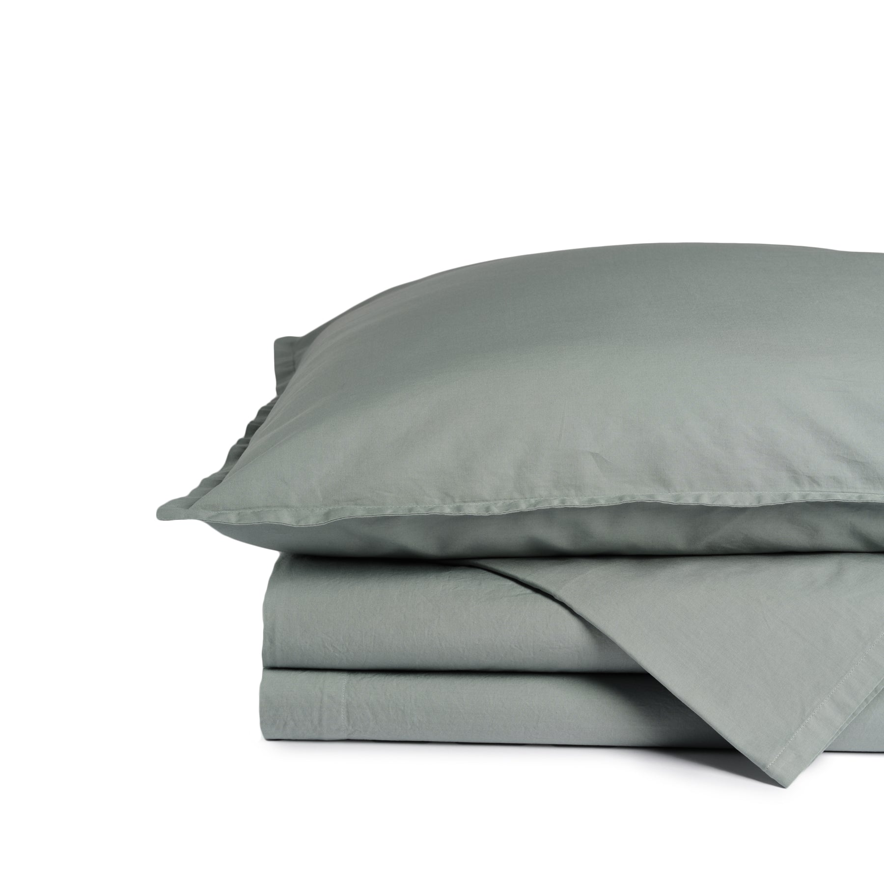 Premium 400 Thread Count Percale Cotton Sheet Set - Queen Size, Ash Gray - Breathable & Soft Bed Sheets for All Seasons - Perfect for Home, Hotel, or Guest Room Use