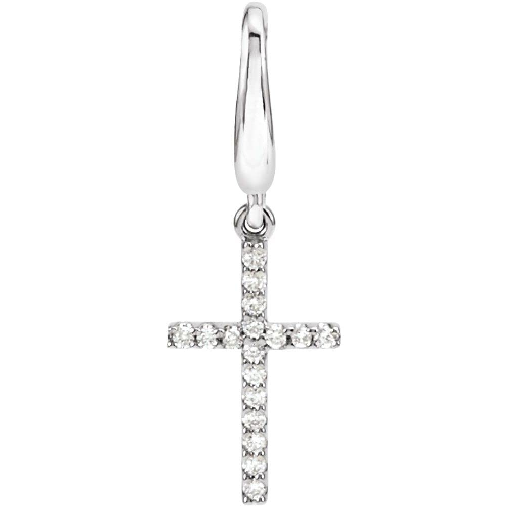 14K White Gold Diamond Petite Cross Pendant Necklace for Women - Elegant Religious Jewelry Gift for Baptism, Confirmation & Everyday Wear